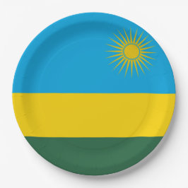 Ruandische Flagge (Ruanda) (afrikanisches Land) Pappteller
