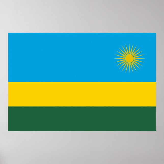 Ruandische Flagge (Ruanda) (afrikanisches Land) Poster (Vorne)