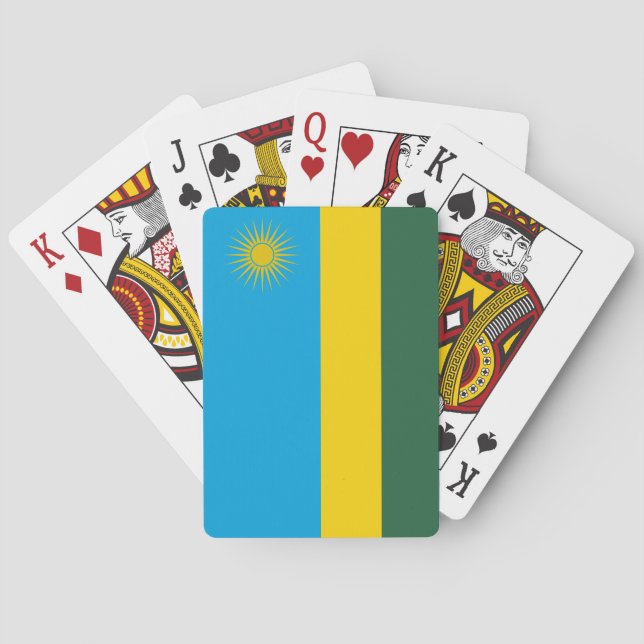 Ruandische Flagge (Ruanda) (afrikanisches Land) Spielkarten (Rückseite)