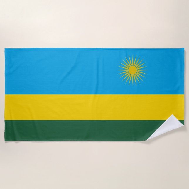 Ruandische Flagge (Ruanda) (afrikanisches Land) Strandtuch (Vorderseite)