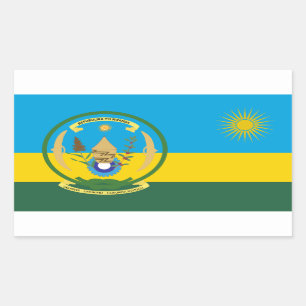 Ruandische Flagge & Siegel, Flagge Ruandas Rechteckiger Aufkleber