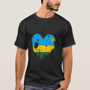 Ruandische Flagge Vintage-Herz Ruandischer Stolz R T-Shirt