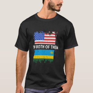 Ruandische Flagge Vintage USA Ich bin beides Ruand T-Shirt
