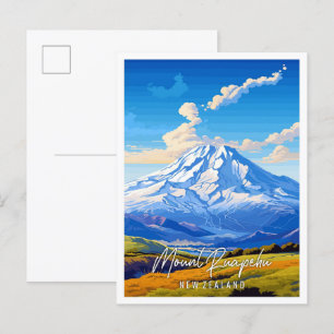Ruapehu Neuseeländische Jahrgangsreise Postkarte