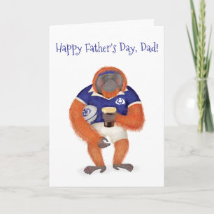 Ruaridh die Rugby-Orang-Utan-Vatertagskarte Karte