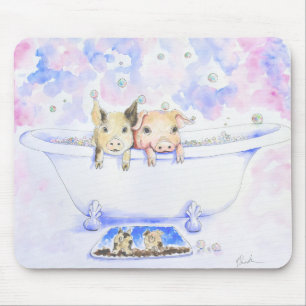 Rub a Dub Dub Piggies in der Tube Malerei Mousepad