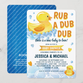 Rub a Dub Dub Rubber Duck Baby Shower Einladung