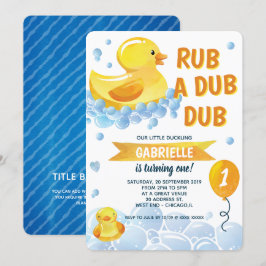 Rub a Dub Dub Rubber Duck Birthday Party Einladung