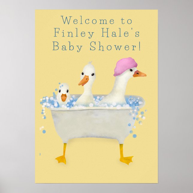 Rub a Dub Ducks Baby Shower Willkommensposter Poster (Vorne)