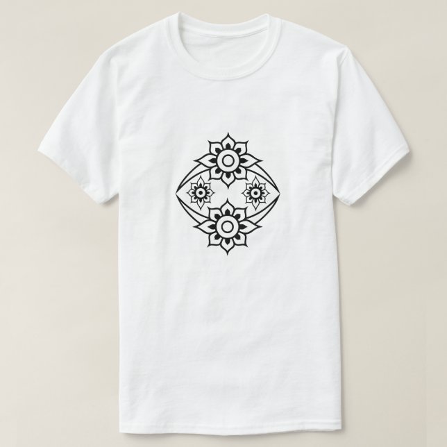 Rub el Hizb Blume, weiß T-Shirt (Design vorne)