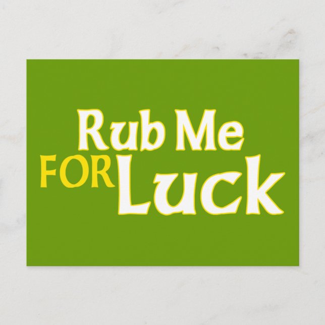 Rub Me für Glück Postkarte (Vorderseite)