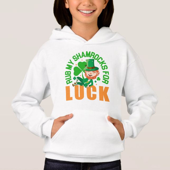Rub meine Kleeblätter zum Glück Funny St Patrick's Hoodie (Vorderseite)