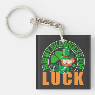 Rub meine Kleeblätter zum Glück Funny St Patrick's Schlüsselanhänger