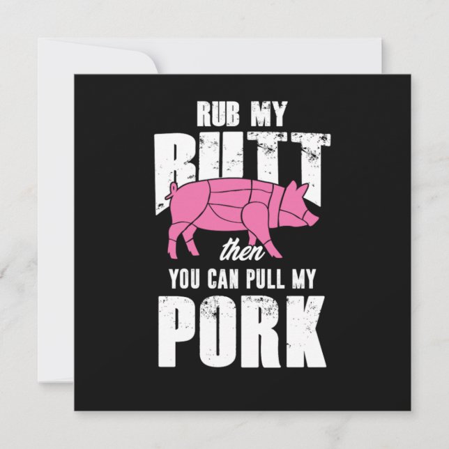 Rub meinem Hintern Barbecue Party seine Grillzeit Einladung (Vorderseite)