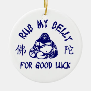 Rub meinen Buddha Bly zum viel Glück! Keramik Ornament