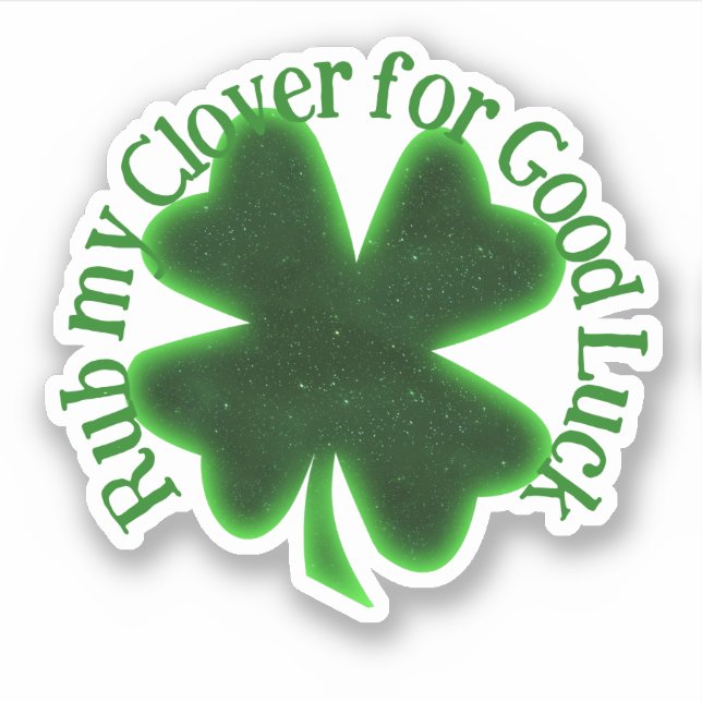 Rub My Clover St. Patrick's Day Aufkleber (Vorderseite)