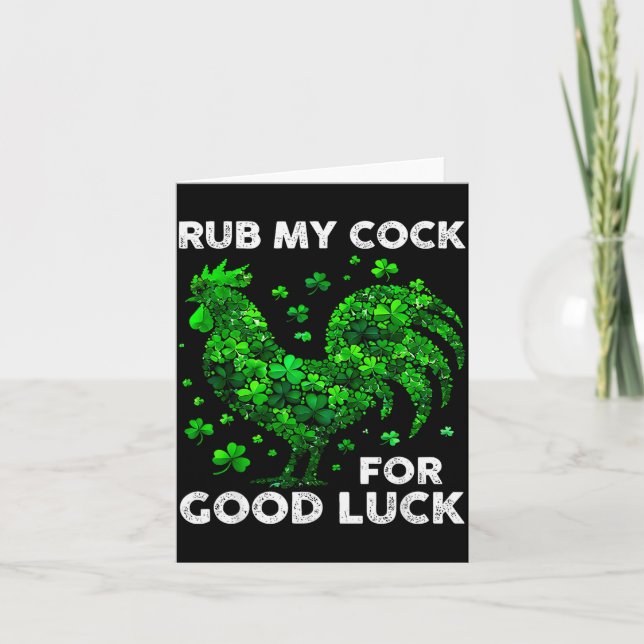 Rub My For Good Luck Funny St Patrick's Day Chicke Karte (Vorderseite)