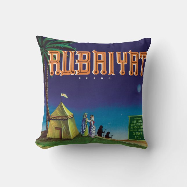 Rubaiyat Redlands Kalifornien Vintage Kissen (Vorderseite)