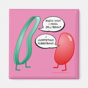Rubber Band and Jelly Bean Funny Cute Kids Rhyme Magnet