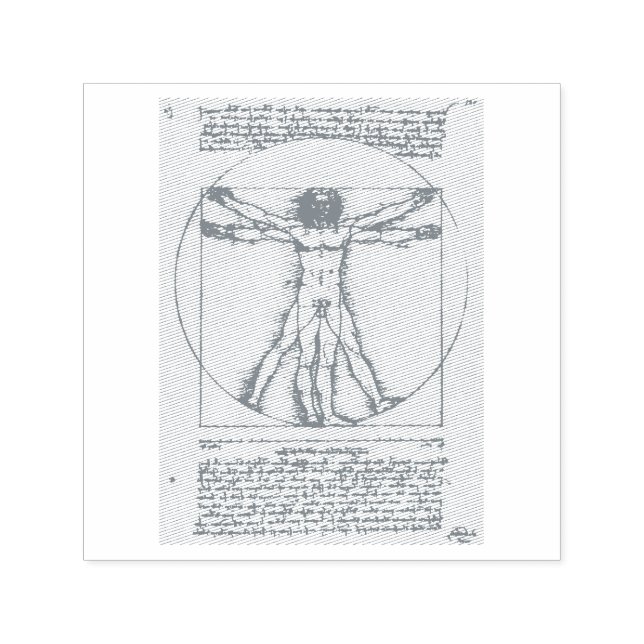 RUBBER-BRIEFMARKE: LEONARDO DA VINCI: VITRUVIER PERMASTEMPEL (Design)