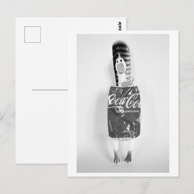 Rubber chicken with soda can dress - Coq à Cola Postkarte (Vorne/Hinten)