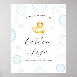 Rubber Duck Baby Duck Custom Text Sign Poster