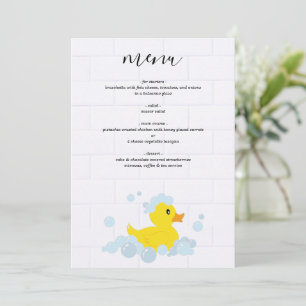 Rubber Duck Baby Duck Menükarte