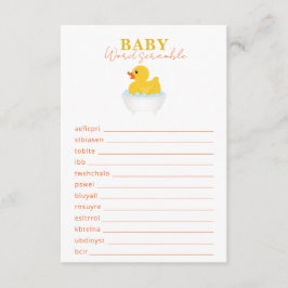 Rubber Duck Baby Duck Word Scramble Game - Yello Begleitkarte
