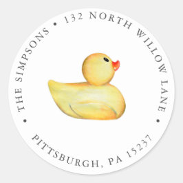 Rubber Duck Baby Rücksendeadresse Runder Aufkleber