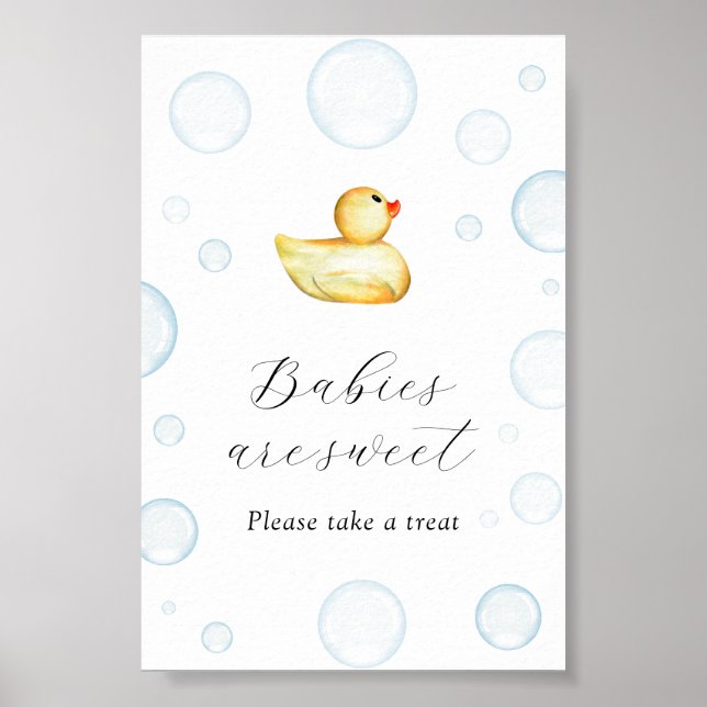Rubber Duck Baby Shower Babys sind süße Favoriten Poster (Vorne)