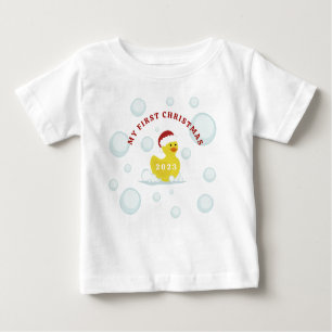 Rubber Duck Baby's First Christmas Baby T-shirt
