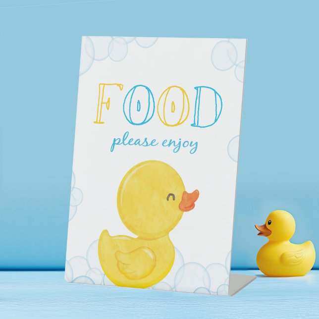 Rubber Duck Birthday oder Baby Dusche Party Sockelschild (Food Sign Rubber Duck Baby Shower or Birthday Party Sign)