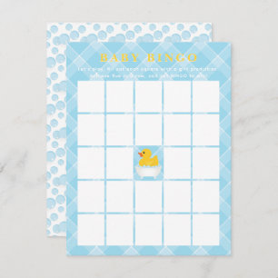 Rubber Duck Blue Baby Boy Bingo Mitteilungskarte
