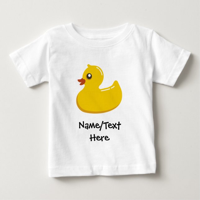 Rubber Duck Blue Bubbles Personalized Kids Baby T-shirt (Vorderseite)