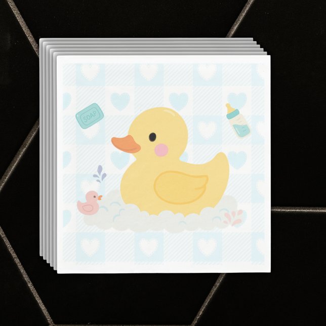Rubber Duck Blue Hearts Baby Dusche Serviette (Von Creator hochgeladen)