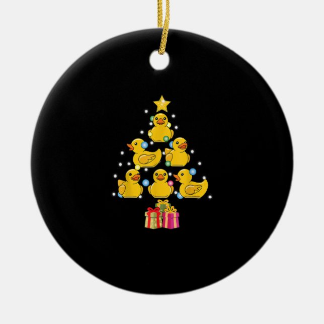 Rubber Duck Christmas Tree Duckie Quack Weihnachte Keramik Ornament (Vorne)