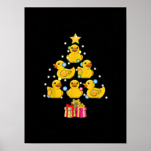 Rubber Duck Christmas Tree Duckie Quack Weihnachte Poster