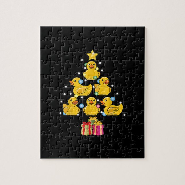 Rubber Duck Christmas Tree Duckie Quack Weihnachte Puzzle (Vertikal)