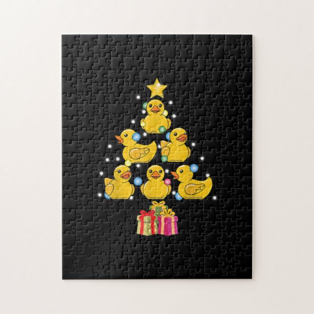 Rubber Duck Christmas Tree Duckie Quack Weihnachte Puzzle (Vertikal)