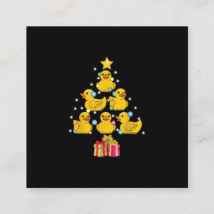 Rubber Duck Christmas Tree Duckie Quack Weihnachte Quadratische Visitenkarte