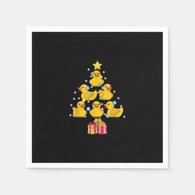 Rubber Duck Christmas Tree Duckie Quack Weihnachte Serviette (Vorderseite)