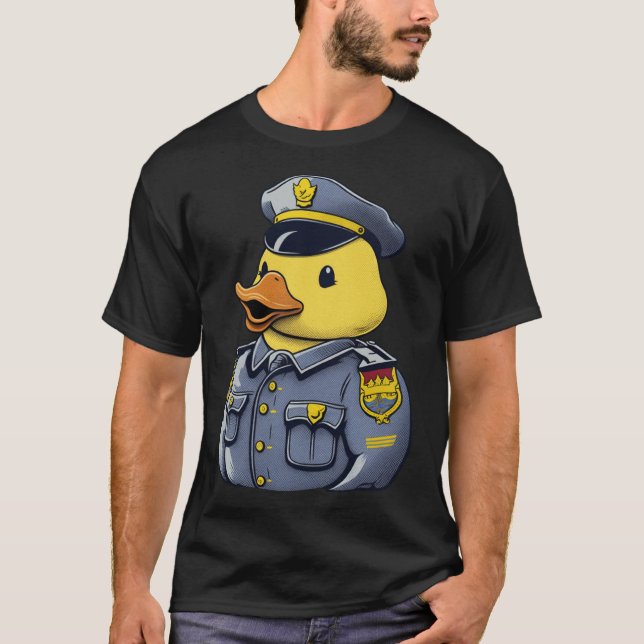 Rubber Duck Costume Niedlich Duckie Polizeibeamte T-Shirt (Vorderseite)