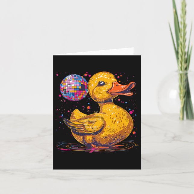 Rubber Duck Disco Ball Artwork Dancing Rubber Duck Karte (Vorderseite)