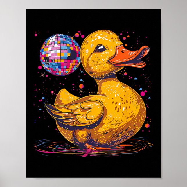 Rubber Duck Disco Ball Artwork Dancing Rubber Duck Poster (Vorne)