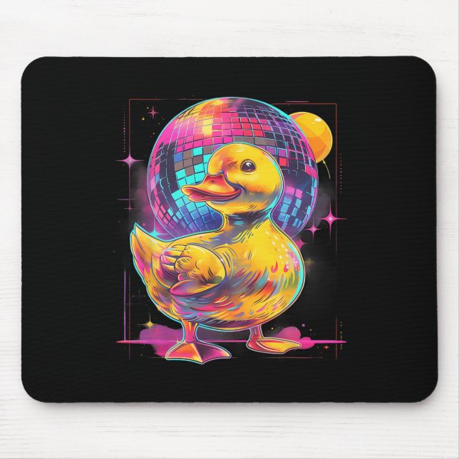 Rubber Duck Disco Music Dance Rubber Duckie Disk Mousepad (Vorne)
