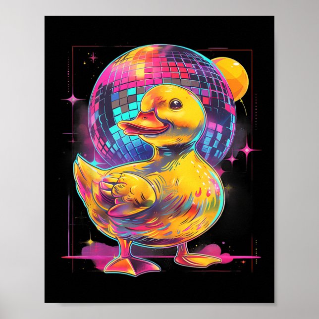 Rubber Duck Disco Music Dance Rubber Duckie Disk Poster (Vorne)