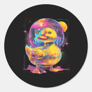 Rubber Duck Disco Music Dance Rubber Duckie Disk Runder Aufkleber