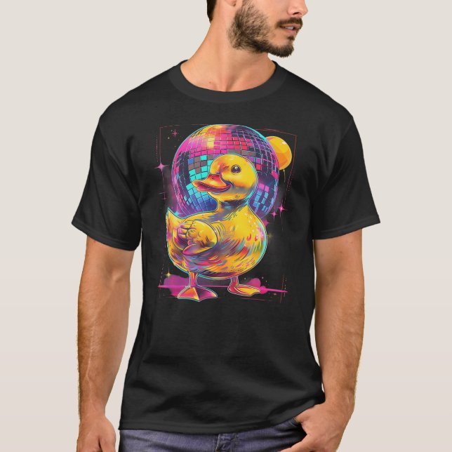 Rubber Duck Disco Music Dancing Rubber Duckie Disc T-Shirt (Vorderseite)