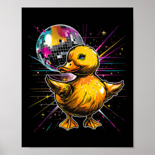 Rubber Duck Disco Tanz Disco Ball Music Rubber Poster