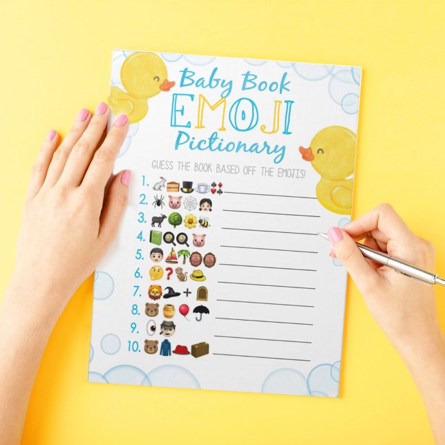 Rubber Duck Emoji Baby Book Baby Shooting Game Pac Notizblock (Baby Book Emoji Pictionary Watercolor Rubber Duck Baby Shower Game Pack of 40 Answer Sheets)